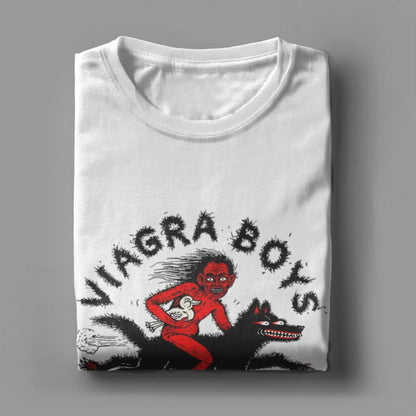 Summer Funny Viagra Boys Band Punk Music T Shirt for Men Women  100% Cotton T-shirts Short Sleeve Clothes