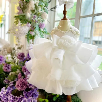 Baby Girl or Boy's Flower Princess Dress Birthday Party Formal Wedding Flower Princess Banquet