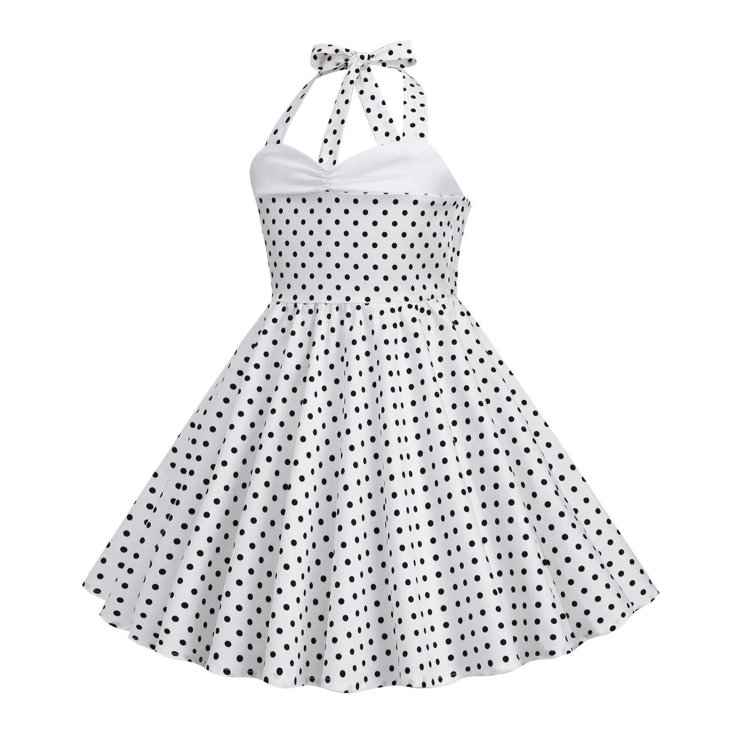 European and American girls' dressnew style halter polka dot retro children's dress, party carnival children's performance dress