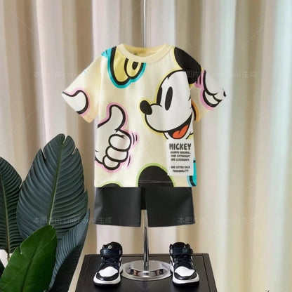 Boys' Set Summer Short Sleeved Casual T-shirt+shorts Set 2-piece Clothing For Children Infants And Young Children Boys' Set