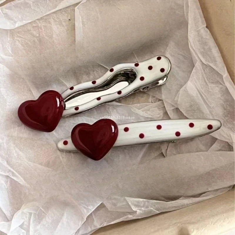Mini Hair Accessories for Women Girls Sweet Versatile Heart Bangs Hair Clip Fashion Side Clip Cute Hair Accessories Gifts럭셔리 머리띠