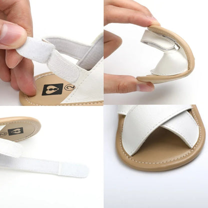 Summer Baby Boys Girls Shoes PU Solid Color Anti-Slip Infant Sandals Toddler First Walkers Casual Newborn Shoes 0-18M (Available)