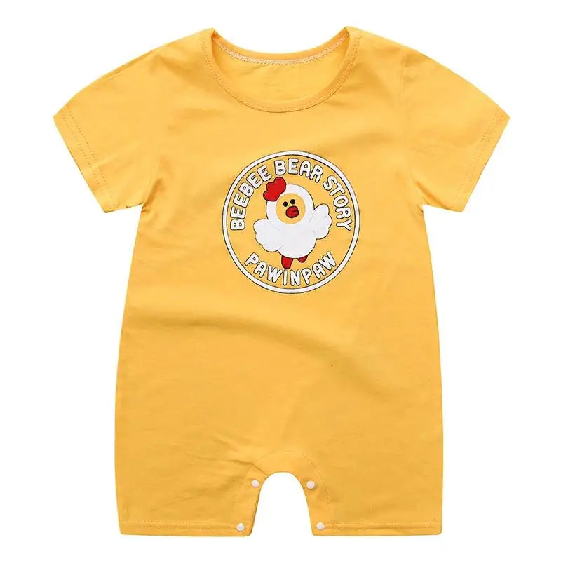 Newborn Baby Clothes Short Sleeve Romper Printed Cartoon Cute Baby Boys One-piece Clothes Toddler Jumpsuit Infantil Costume