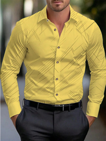 Men's long-sleeved shirt casual shirt fashion 2024 new 16 colors optional popular business oversized men's clothing (Available)