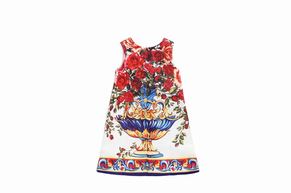 Young Children Vestidos De Fiesta Sleeveless Girls Summer Dresses Princess Girl Dresses European Style Wedding Girl Clothes