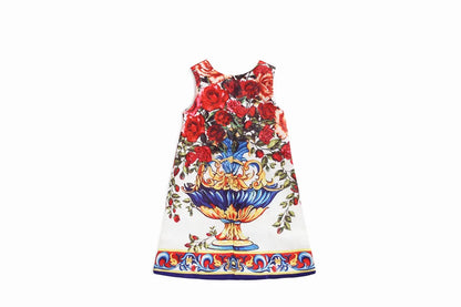 Young Children Vestidos De Fiesta Sleeveless Girls Summer Dresses Princess Girl Dresses European Style Wedding Girl Clothes