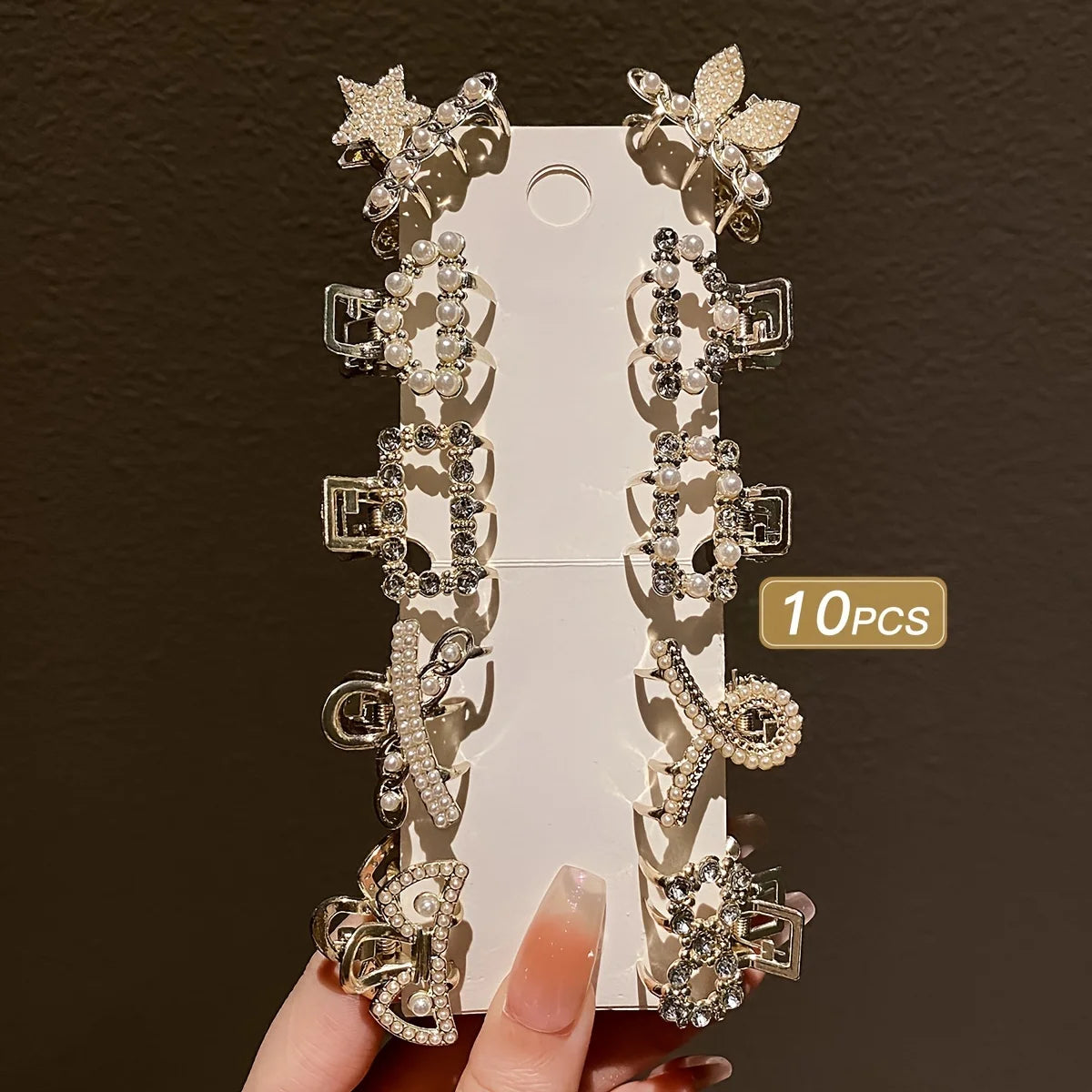 10 Girls' Hair Accessories with Multi-Color Elegant Bangs and Side Hair Claws