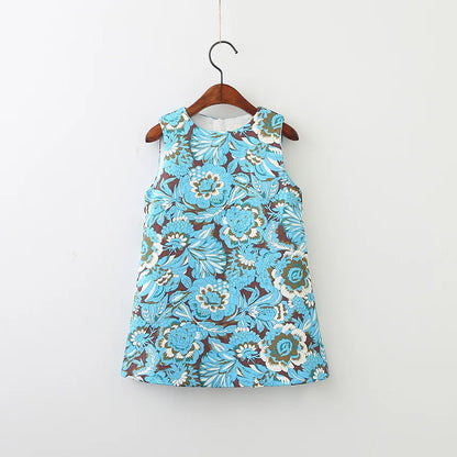 Young Children Vestidos De Fiesta Sleeveless Girls Summer Dresses Princess Girl Dresses European Style Wedding Girl Clothes