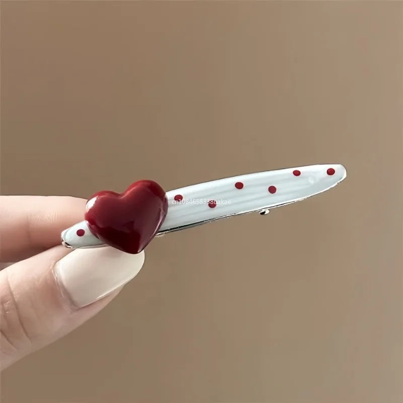 Mini Hair Accessories for Women Girls Sweet Versatile Heart Bangs Hair Clip Fashion Side Clip Cute Hair Accessories Gifts럭셔리 머리띠