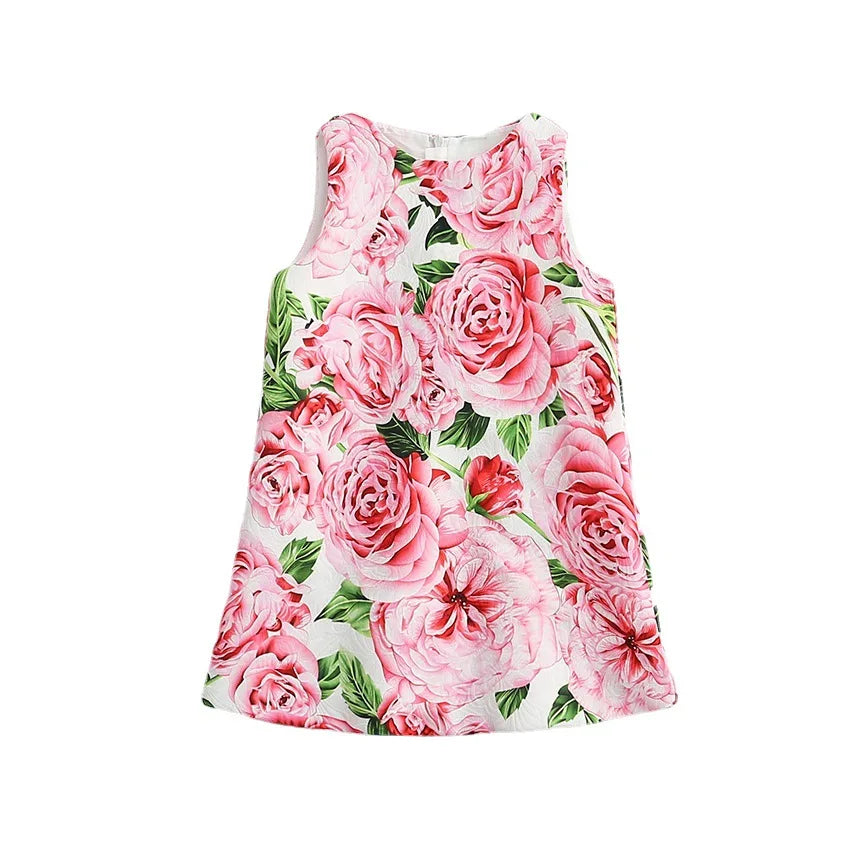 Young Children Vestidos De Fiesta Sleeveless Girls Summer Dresses Princess Girl Dresses European Style Wedding Girl Clothes