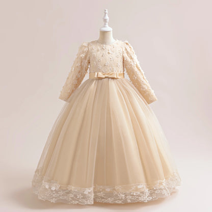 Girls Flower Embroidery Party Dresses Girl Summer Casual Holiday Gown Kids Variety Fashion Evening Clothes Birthday Princess Wea
