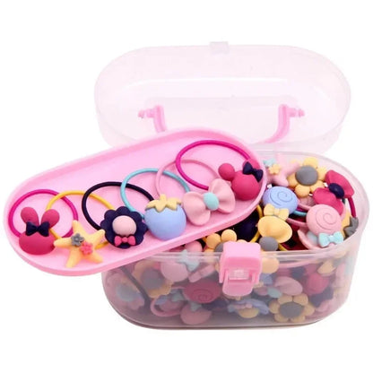 Newborn Baby Girl Hair Accessories Set - 40pcs Hair Clips, Rings, and Jewelry Box Gift for Stylish Little Princesses