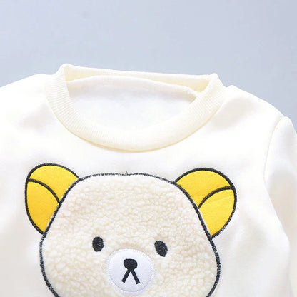 New Autumn Winter  Baby Girl Clothes Children Boys Thickened Hooded Vest T-Shirt Pants 3Pcs/Sets Toddler Costume Kids Tracksuits (Available)