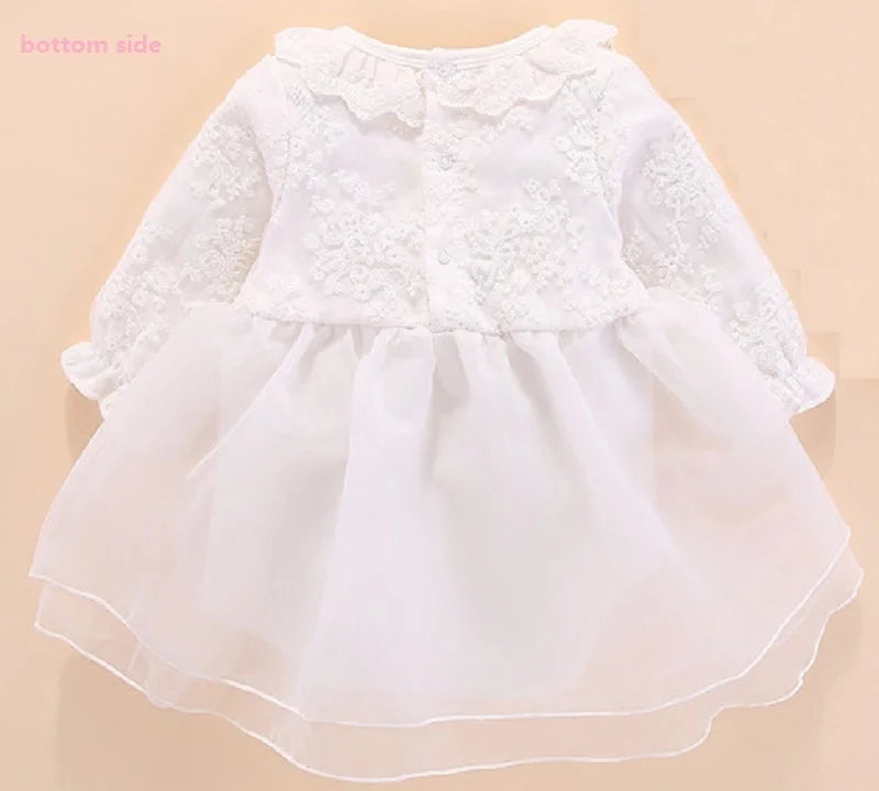 Newborn Baby Girl Dress Baptism Dress White Christening Clothes For Baby Girl Lace Vestido Bebe Robe Bapteme 3 6 9 Months