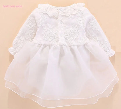 Newborn Baby Girl Dress Baptism Dress White Christening Clothes For Baby Girl Lace Vestido Bebe Robe Bapteme 3 6 9 Months