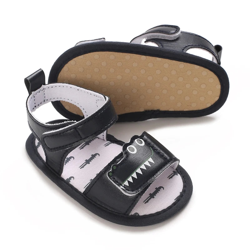 PU Cute Cartoon 0-18M Newborn Baby Boys Summer Shoes Sandals First Walkers Newborn Shoes Casual Soft Sole Sandals 4 Colors