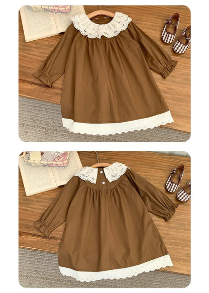 Girls' Dress Spring and Autumn 2025 New Children's Foreign Spring Dress Long Sleeve Skirt Spring Girl Princess Dress