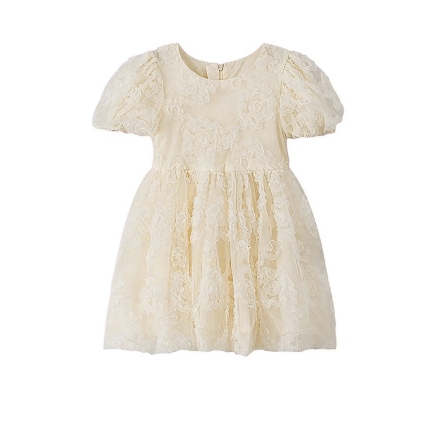 Fashion Cute Party Dress Elegant Gown Host Performance Princess Gown Comfortable Puff Sleeves Solid Color Party Princess Dress