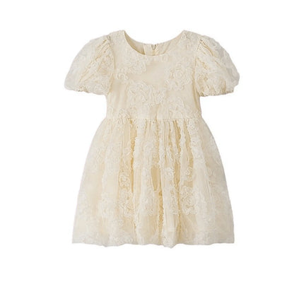 Fashion Cute Party Dress Elegant Gown Host Performance Princess Gown Comfortable Puff Sleeves Solid Color Party Princess Dress