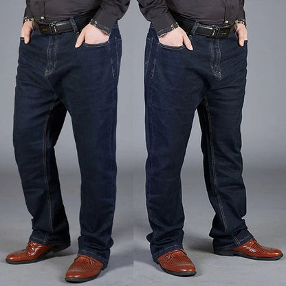 Oversized Jeans For Men 10XL(50 Inch) - Plus Size Straight Leg Stretch Pants Blue Big & Tall Streetwear Classic 5 Pocket Design