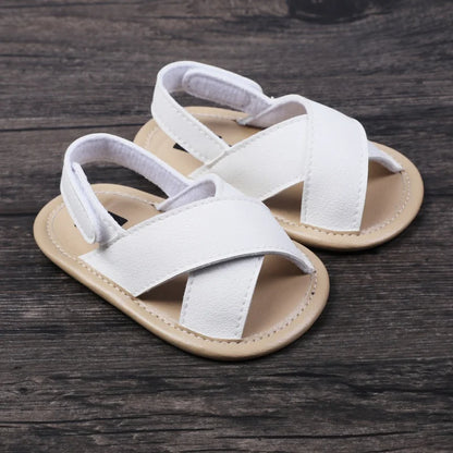 Summer Baby Boys Girls Shoes PU Solid Color Anti-Slip Infant Sandals Toddler First Walkers Casual Newborn Shoes 0-18M (Available)