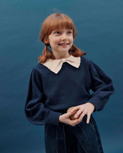 Girls' Dresses 2025 Fall New Arrivals Printed Embroidered Princess Dress Cotton Warm Girls' Jacket Peter Pan Collar Knit Sweater