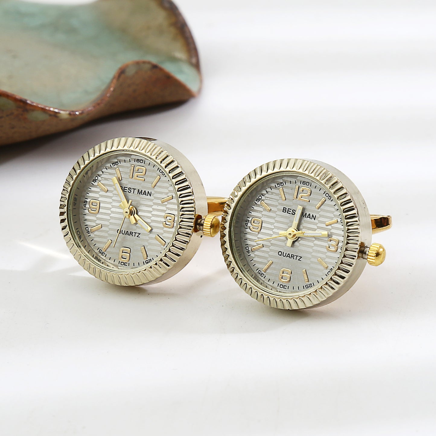 Men's French Watches Cufflinks Fashion Luxury Mens Business Wedding Shirts Accessories Gifts High-end Turnable Clocks Cuff Links