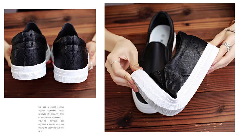 New Shoes for Men Leather Casual Shoes Spring Fashion Concise Flat Shoes 2 Colors Slip-on Loafers (Available)