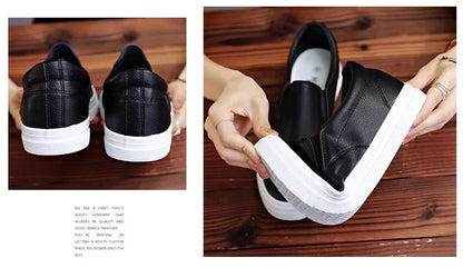 New Shoes for Men Leather Casual Shoes Spring Fashion Concise Flat Shoes 2 Colors Slip-on Loafers (Available)