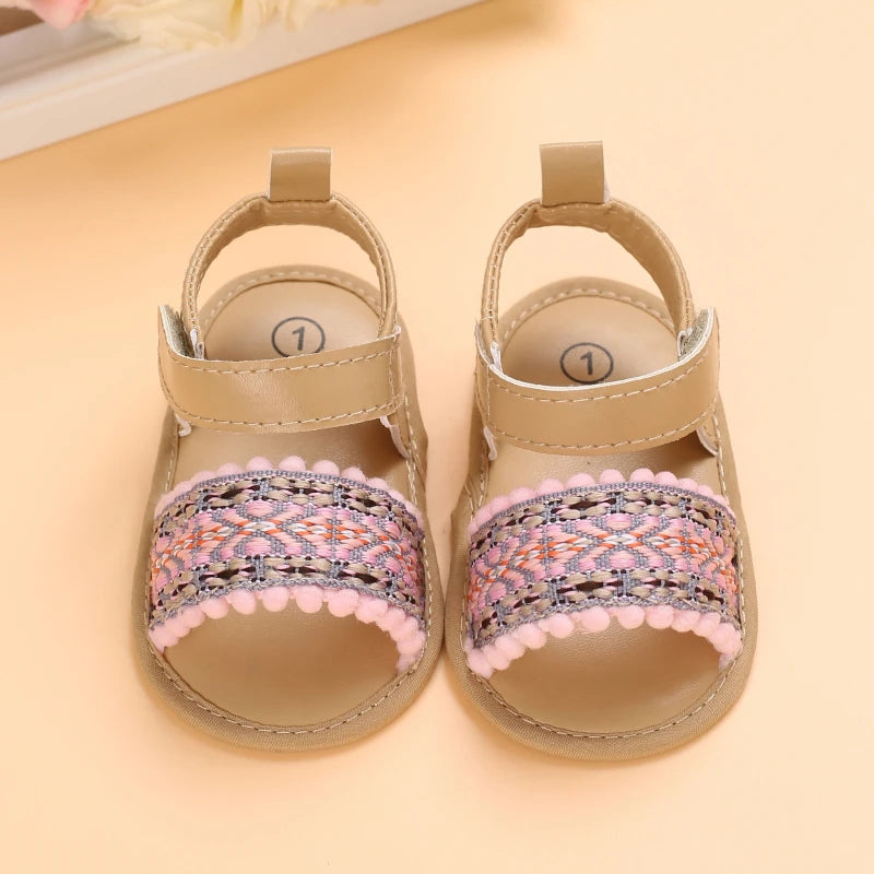 VALEN SINA 0-18M Newborn Baby Girls Summer Shoes Sandals First Walkers Newborn Shoes Casual Soft Sole Sandals Toddler Shoes (Available)