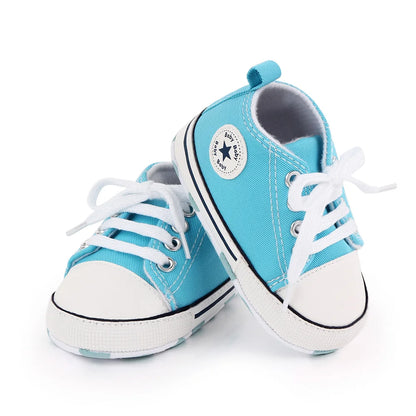 Spring New Baby Shoes Boy and Girl Classic Canvas Casual Sneakers Soft Sole Non-Slip Walking Newborn Toddler Shoes First Walkers