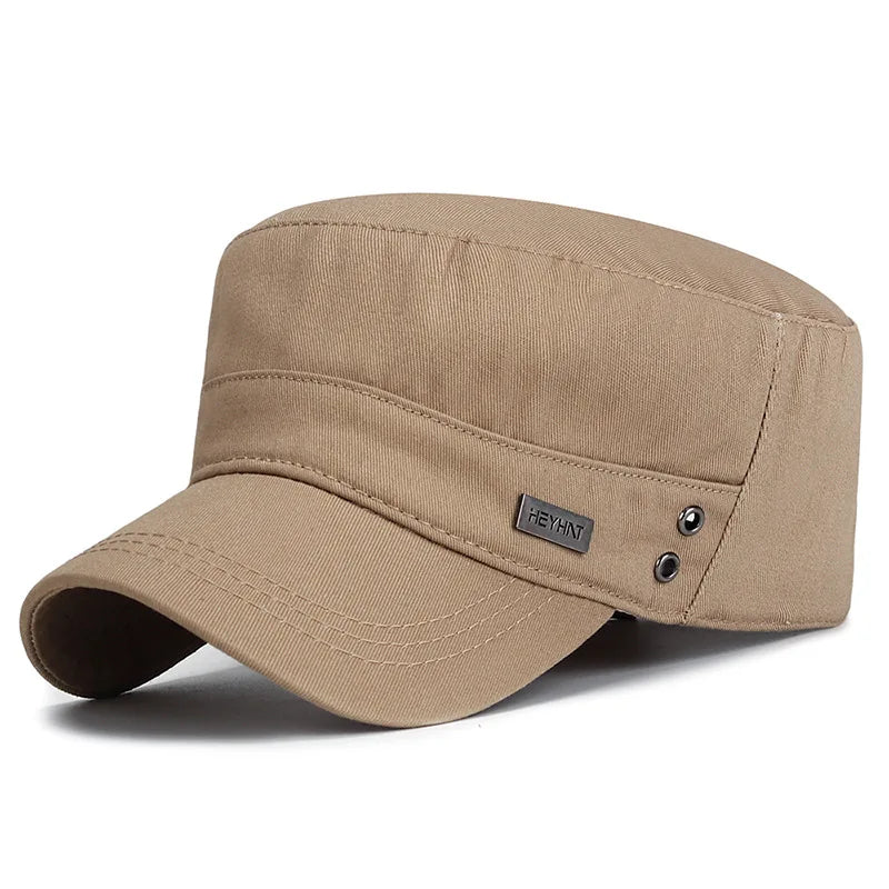 Breathable Cotton Flat Top Baseball Cap for Men Outdoor Casual Women Adjustable Sun Hat