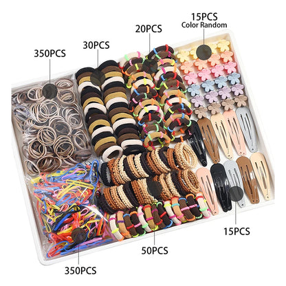 Hair Accessories Set For Girls Hair Clip Set Elastic Rubber Bands Flower Hair Clip Metal Snap Hair Clips For Girls Birthday Gift