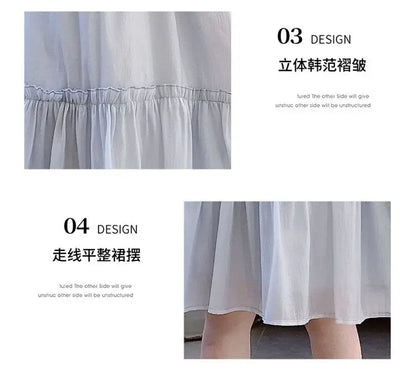 Girls Summer Dresses Solid Color Dress for Girl Sleeveless Children Dresses Casual Style Costumes for Girls 4 6 8 10 11 12 Years