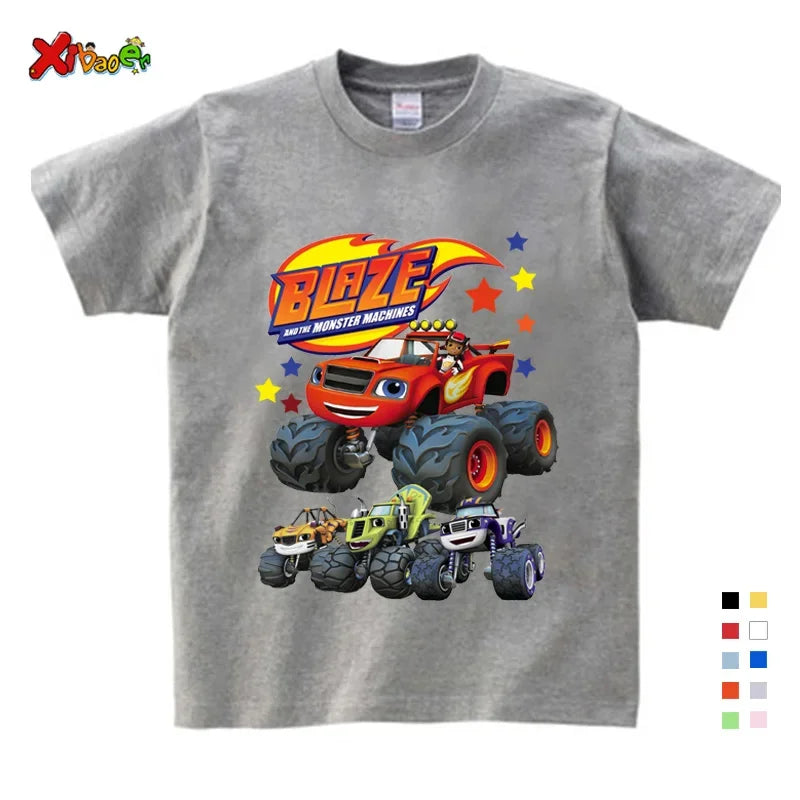 Boys T Shirt Summer for Children's Clothing Boys Short Sleeve T-shirt Fashion Girls T Shirt Clothing Lets Blazing Shirt Cool 6T