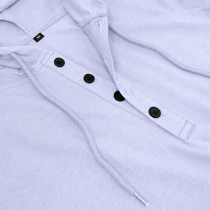 Men's Short-sleeved T-shirts for Sports and Fitness American-style Henley Shirt Hooded Top