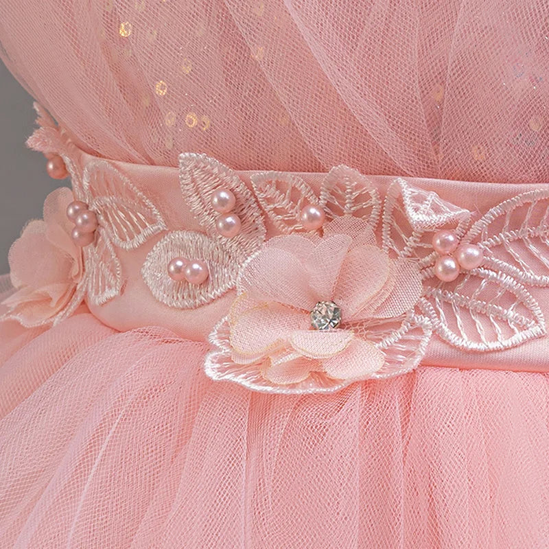 Tailing Dresses For Flower Girls Party Princess Purple Dress Kids Girl Dresses For Wedding Birthday Ceremony