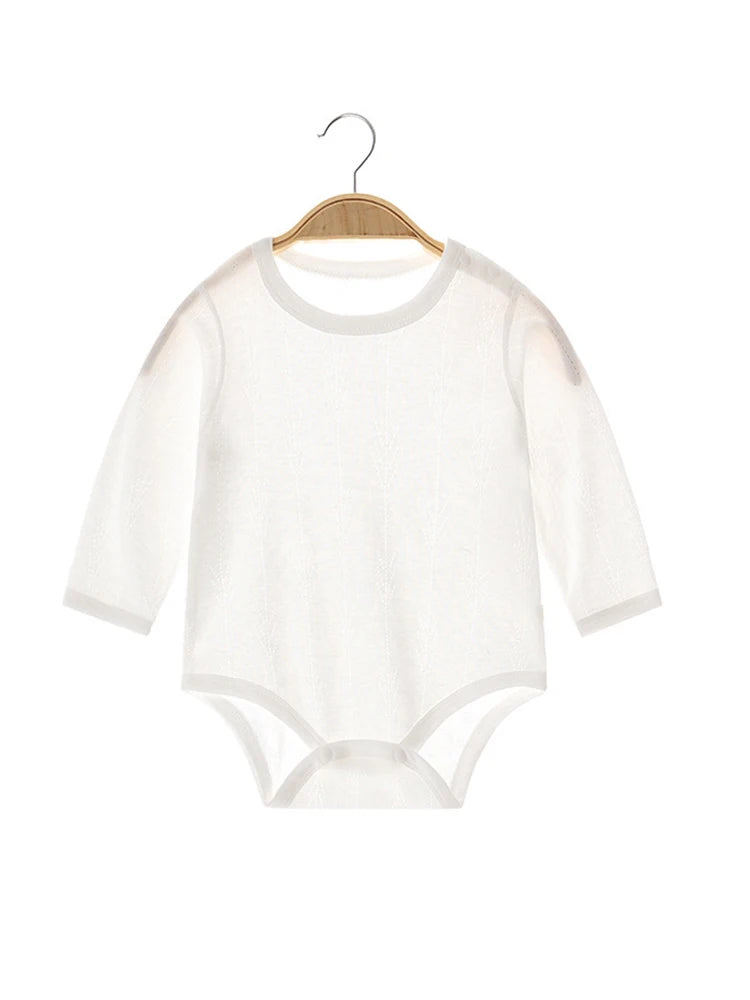 Newborn Girls Clothes 100% Cotton Baby Boy Bodysuit Long Sleeve Summer Birthday Infant Romper Solid Color Solid Baby Clothes