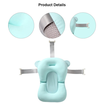 Newborn Baby Bath Cushion Seat Floating Newborn Shower Bath Mat Soft Provides Comfort and Support for Baby 0-12 Months