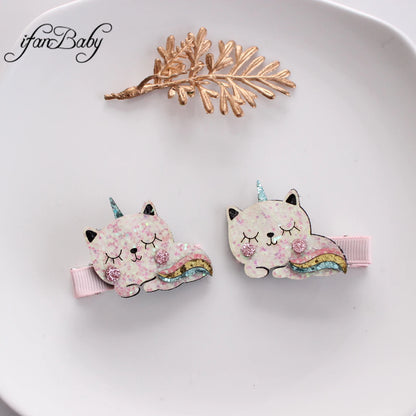 Cute Girl Accessories Baby Toddler First Hair Clip Cartoon Pins Kids Children Flower Clip