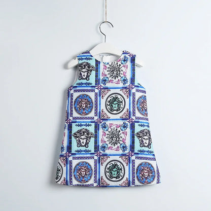 Young Children Vestidos De Fiesta Sleeveless Girls Summer Dresses Princess Girl Dresses European Style Wedding Girl Clothes