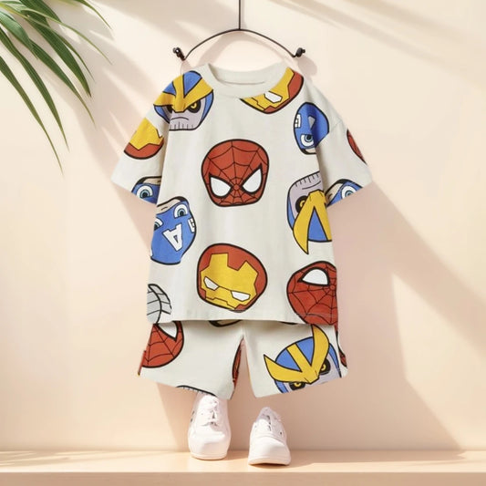 Cool Kids Boys Girls Summer Clothing Sets Children Cut Cartoon Print Short Sleeve T-shirt Tops With Shorts Toddler Baby Pajamas