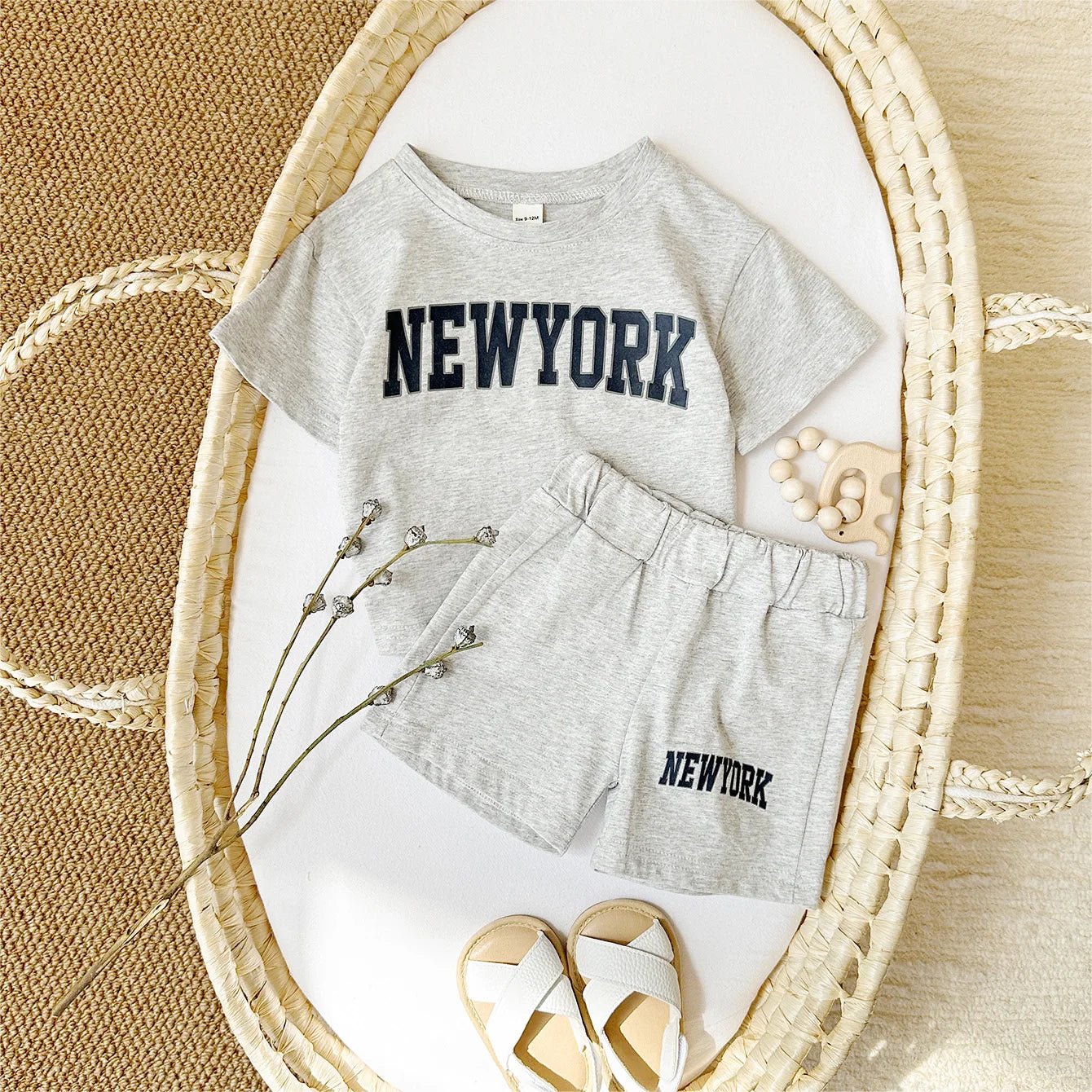 Summer Hot Baby Boys Clothes Pure Cotton Short Sleeved+Shorts Set Letter Printed T-shirt Sports Set Baby Girl Newborn 2PCS
