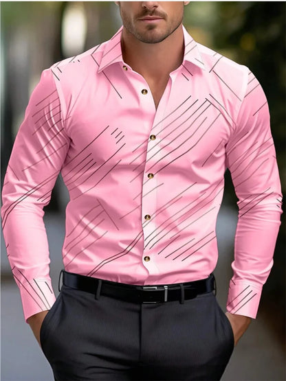 Men's long-sleeved shirt casual shirt fashion 2024 new 16 colors optional popular business oversized men's clothing (Available)