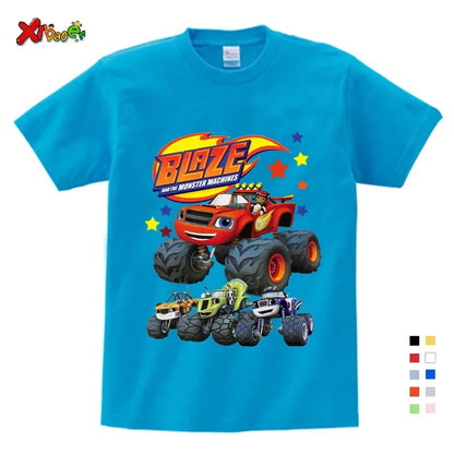 Boys T Shirt Summer for Children's Clothing Boys Short Sleeve T-shirt Fashion Girls T Shirt Clothing Lets Blazing Shirt Cool 6T