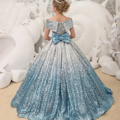 Evening Party Baby Girls Pageant Dress High Quality Flower Girl Wedding Dress Birthday Europe Style 13 Years Long Dresses Party