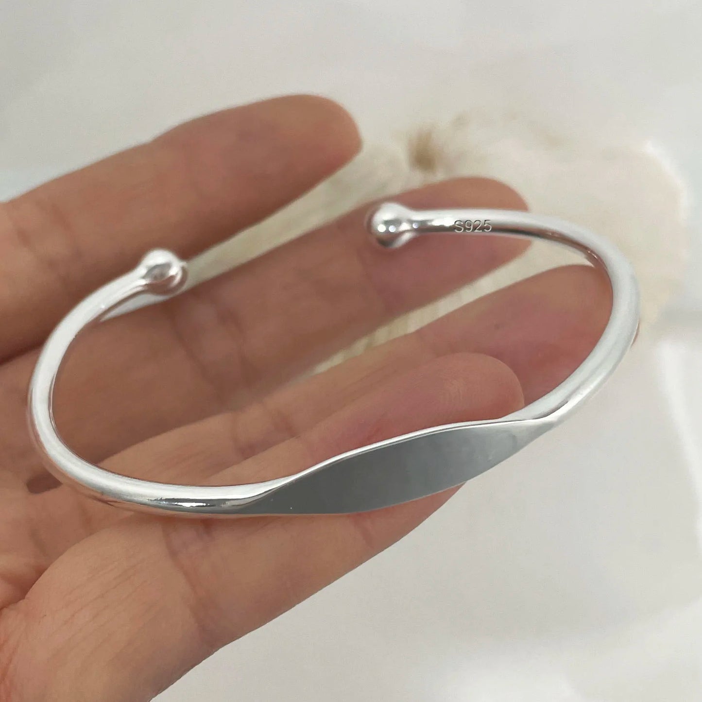 925 Sterling Silver Bracelets for Women Chain Accessories Trend Vintage Simple Heart Pendant Party Jewelry Gift