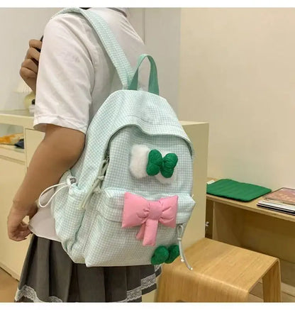School Bag Bow Tie Schoolbag Japanese Style Instagram, College Student Backpack Fresh And Versatile Cute Backpack For Girls Gift