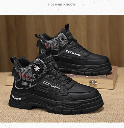 Men's Casual Outdoor Boots Fall Breathable Trendy Versatile Leisure Knob Board Shoes Anti-slip Riding Fashion Sneakers  (Available)