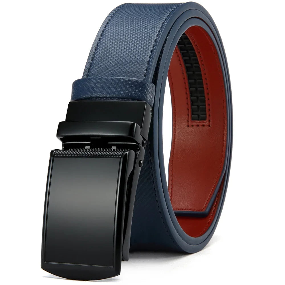 DOOPAI New Mens Belt Hollow Automatic Mens Belt Genuine Leather Luxury Belt  For Men Belt Male Strap Male Metal Automatic Buckle